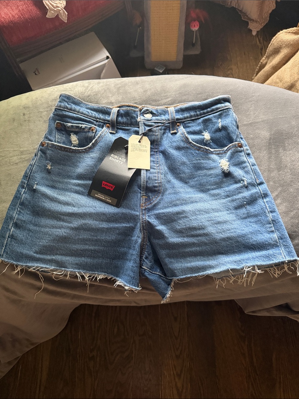 Levi's rib cage denim shorts